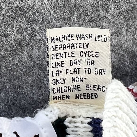 VTG North Wales 3D Textured Coogi Like Crew Neck Sweater L White Colorful Knit - Picture 5 of 12